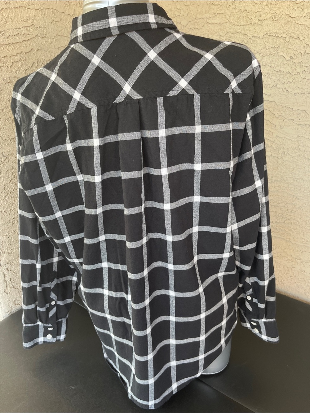 J.Crew Factory Black & White Windowpane Plaid 100% Cotton Button-Down Shirt - Picture 3 of 7